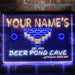 Personalized Beer Pong Cave Deluxe App-Enabled 3-Color LED Light Sign - Way Up Gifts
