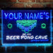 Personalized Beer Pong Cave Deluxe App-Enabled 3-Color LED Light Sign - Way Up Gifts
