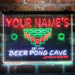 Personalized Beer Pong Cave Deluxe App-Enabled 3-Color LED Light Sign - Way Up Gifts
