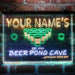 Personalized Beer Pong Cave Deluxe App-Enabled 3-Color LED Light Sign - Way Up Gifts