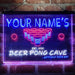 Personalized Beer Pong Cave Deluxe App-Enabled 3-Color LED Light Sign - Way Up Gifts
