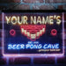 Personalized Beer Pong Cave Deluxe App-Enabled 3-Color LED Light Sign - Way Up Gifts