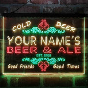 Personalized Beer & Ale Bar Deluxe App-Enabled 3-Color LED Light Sign - LED Gift Works