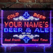 Personalized Beer & Ale Bar Deluxe App-Enabled 3-Color LED Light Sign - LED Gift Works