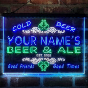 Personalized Beer & Ale Bar Deluxe App-Enabled 3-Color LED Light Sign - LED Gift Works