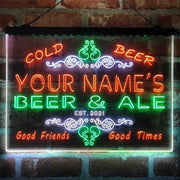 Personalized Beer & Ale Bar Deluxe App-Enabled 3-Color LED Light Sign - LED Gift Works