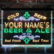 Personalized Beer & Ale Bar Deluxe App-Enabled 3-Color LED Light Sign - LED Gift Works