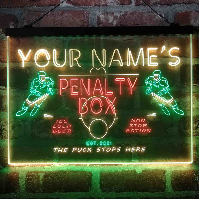 Personalized Penalty Box Hockey Deluxe App-Enabled 3-Color LED Light Sign - Way Up Gifts