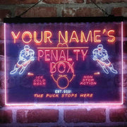 Personalized Penalty Box Hockey Deluxe App-Enabled 3-Color LED Light Sign - LED Gift Works
