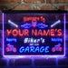 Personalized Biker's Garage Deluxe App-Enabled 3-Color LED Light Sign - Way Up Gifts