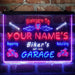 Personalized Biker's Garage Deluxe App-Enabled 3-Color LED Light Sign - Way Up Gifts