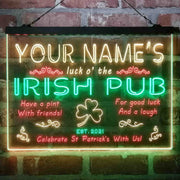 Personalized Irish Pub Deluxe App-Enabled 3-Color LED Light Sign - LED Gift Works