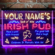 Personalized Irish Pub Deluxe App-Enabled 3-Color LED Light Sign - LED Gift Works