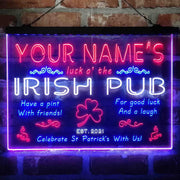 Personalized Irish Pub Deluxe App-Enabled 3-Color LED Light Sign - LED Gift Works