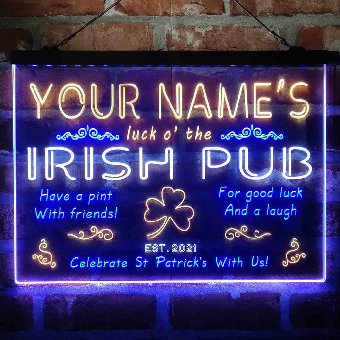 Personalized Irish Pub Deluxe App-Enabled 3-Color LED Light Sign - Way Up Gifts
