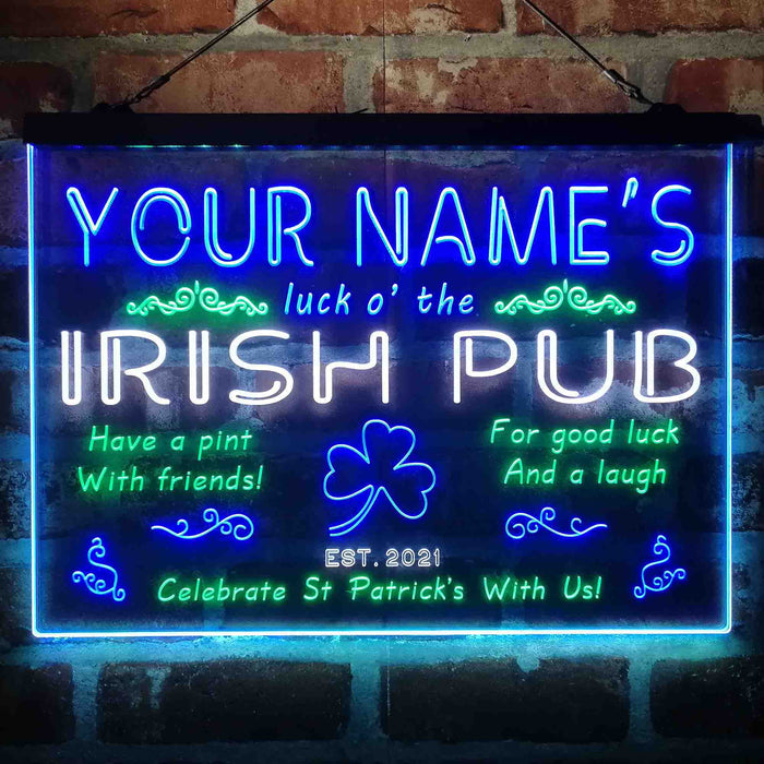 Personalized Irish Pub Deluxe App-Enabled 3-Color LED Light Sign - Way Up Gifts