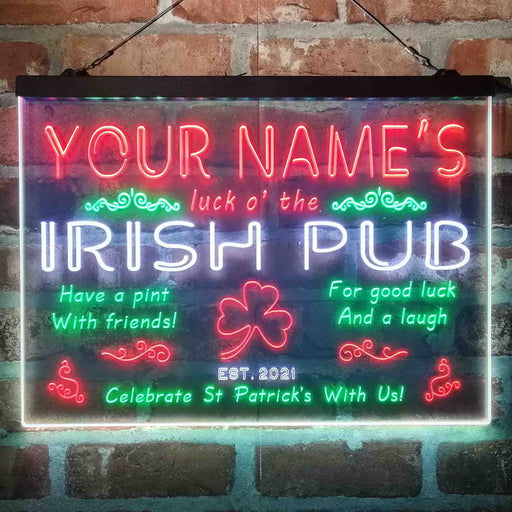 Personalized Irish Pub Deluxe App-Enabled 3-Color LED Light Sign - Way Up Gifts
