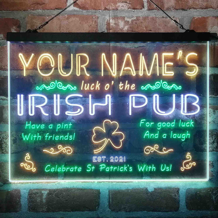 Personalized Irish Pub Deluxe App-Enabled 3-Color LED Light Sign - Way Up Gifts