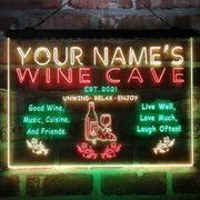 Personalized Wine Cave Deluxe App-Enabled 3-Color LED Light Sign - LED Gift Works