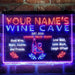 Personalized Wine Cave Deluxe App-Enabled 3-Color LED Light Sign - Way Up Gifts
