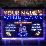Personalized Wine Cave Deluxe App-Enabled 3-Color LED Light Sign - LED Gift Works
