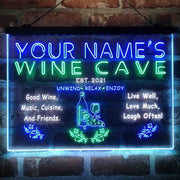 Personalized Wine Cave Deluxe App-Enabled 3-Color LED Light Sign - LED Gift Works