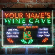 Personalized Wine Cave Deluxe App-Enabled 3-Color LED Light Sign - LED Gift Works