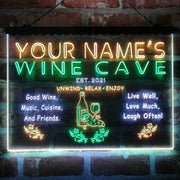 Personalized Wine Cave Deluxe App-Enabled 3-Color LED Light Sign - LED Gift Works