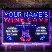 Personalized Wine Cave Deluxe App-Enabled 3-Color LED Light Sign - LED Gift Works