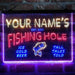 Personalized Fishing Hole Cabin Deluxe App-Enabled 3-Color LED Light Sign - Way Up Gifts