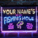Personalized Fishing Hole Cabin Deluxe App-Enabled 3-Color LED Light Sign - Way Up Gifts