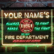 Personalized Fire Department Fighter Deluxe App-Enabled 3-Color LED Light Sign - LED Gift Works
