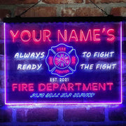 Personalized Fire Department Fighter Deluxe App-Enabled 3-Color LED Light Sign - LED Gift Works