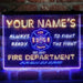 Personalized Fire Department Fighter Deluxe App-Enabled 3-Color LED Light Sign - Way Up Gifts