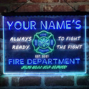 Personalized Fire Department Fighter Deluxe App-Enabled 3-Color LED Light Sign - LED Gift Works