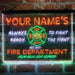 Personalized Fire Department Fighter Deluxe App-Enabled 3-Color LED Light Sign - Way Up Gifts