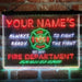 Personalized Fire Department Fighter Deluxe App-Enabled 3-Color LED Light Sign - Way Up Gifts