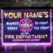 Personalized Fire Department Fighter Deluxe App-Enabled 3-Color LED Light Sign - LED Gift Works