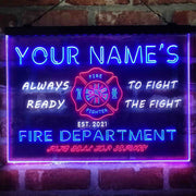 Personalized Fire Department Fighter Deluxe App-Enabled 3-Color LED Light Sign - LED Gift Works