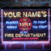 Personalized Fire Department Fighter Deluxe App-Enabled 3-Color LED Light Sign - Way Up Gifts