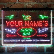 Personalized Cigar Bar Lounge Deluxe App-Enabled 3-Color LED Light Sign - LED Gift Works
