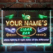 Personalized Cigar Bar Lounge Deluxe App-Enabled 3-Color LED Light Sign - LED Gift Works