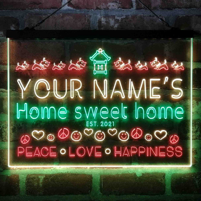 Personalized Home Sweet Home Deluxe App-Enabled 3-Color LED Light Sign - Way Up Gifts