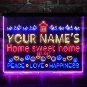 Personalized Home Sweet Home Deluxe App-Enabled 3-Color LED Light Sign - LED Gift Works