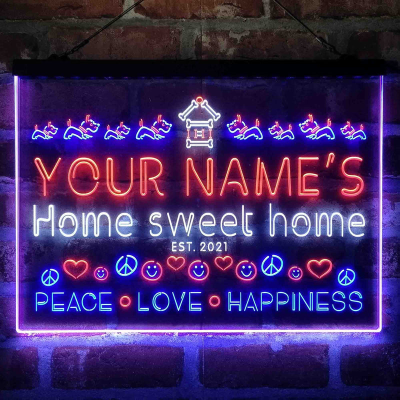 Personalized Home Sweet Home Deluxe App-Enabled 3-Color LED Light Sign - LED Gift Works