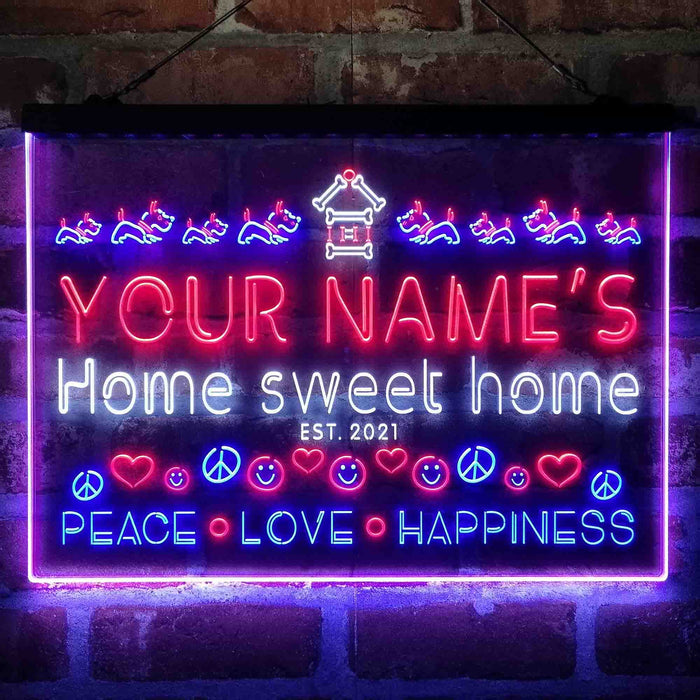 Personalized Home Sweet Home Deluxe App-Enabled 3-Color LED Light Sign - Way Up Gifts