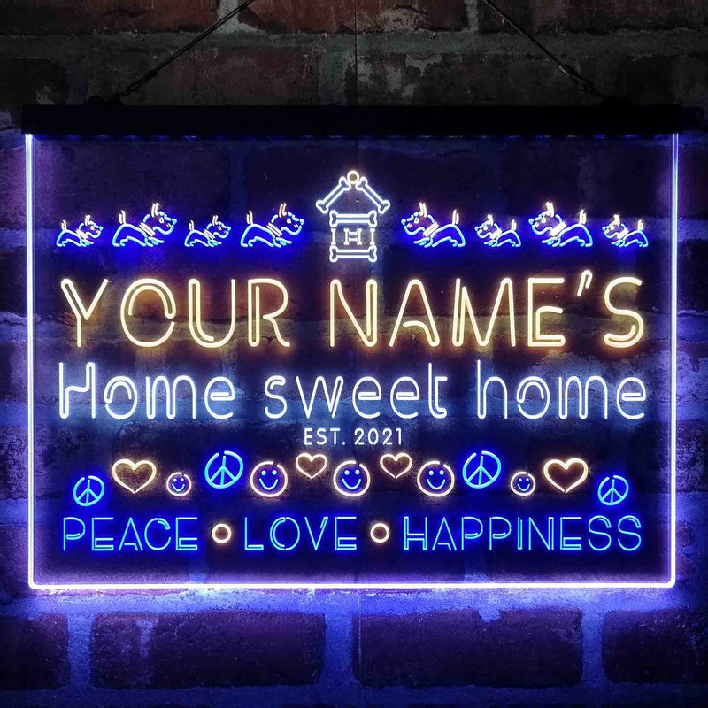 Personalized Home Sweet Home Deluxe App-Enabled 3-Color LED Light Sign - LED Gift Works