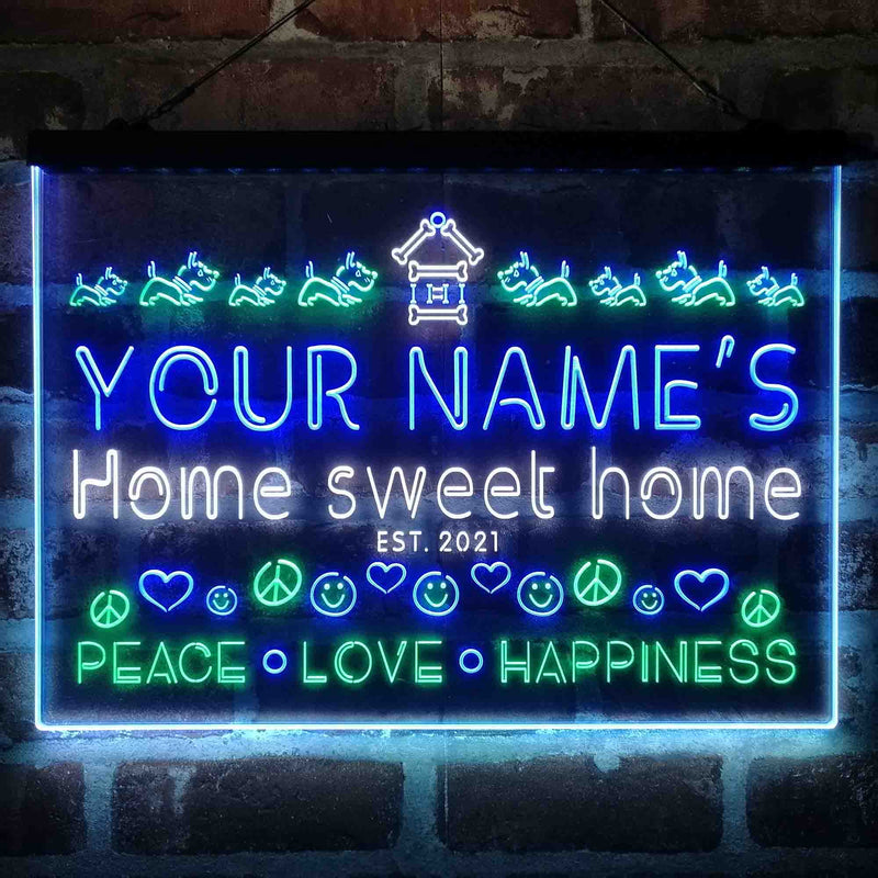 Personalized Home Sweet Home Deluxe App-Enabled 3-Color LED Light Sign - LED Gift Works