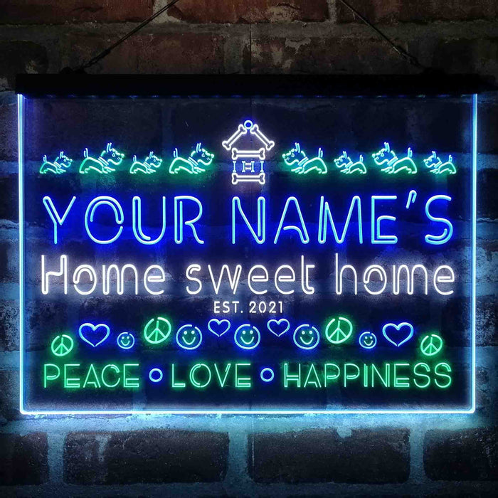 Personalized Home Sweet Home Deluxe App-Enabled 3-Color LED Light Sign - Way Up Gifts
