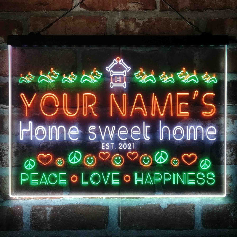 Personalized Home Sweet Home Deluxe App-Enabled 3-Color LED Light Sign - LED Gift Works